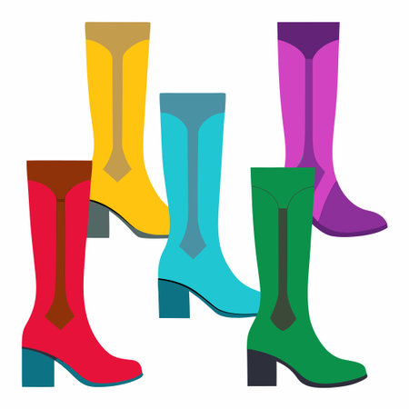 Long Black Boots with Transparent Background for Photo Editing and Design Projectsのイラスト素材