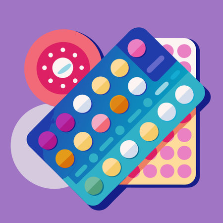 Close-up Image of Birth Control Pills in a Blister Packのイラスト素材