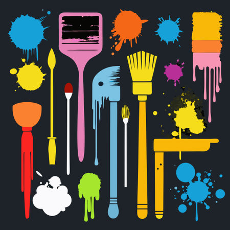 Grunge Design Brush Stroke Vector Paintbrush Set for Artistic Creationsのイラスト素材