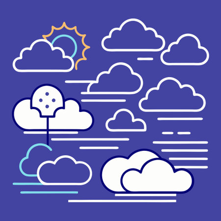 Comprehensive Line Icons for Cloud Symbols and Cloud Servicesのイラスト素材