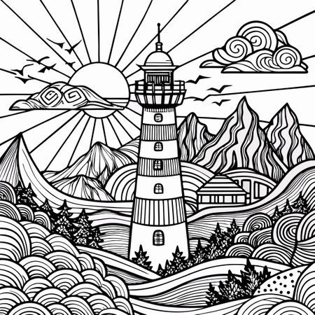 Intricate Coloring Page for Adults: Coloring Book Therapy and Relaxationのイラスト素材