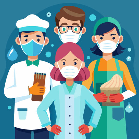 COVID-19 Health Emergency Awareness: Urgent Vector Illustration for Public Health Campaignsのイラスト素材