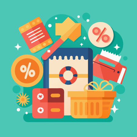 Comprehensive Coupon Line Icon Set for Discounts and Sales Promotionsのイラスト素材