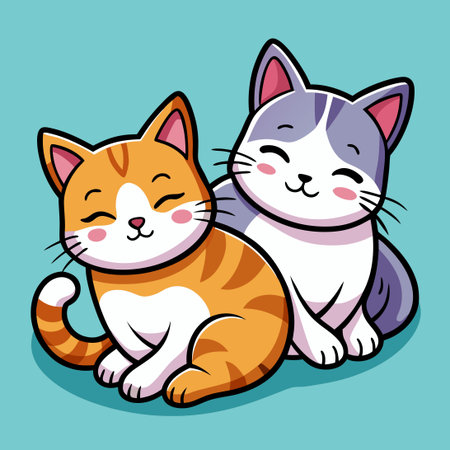 Cuddly Felines Snoozing on a T-shirt for Purr-fect Comfortのイラスト素材