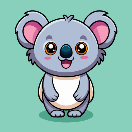 Adorable Cartoon Koala with Vectorized Illustrationのイラスト素材
