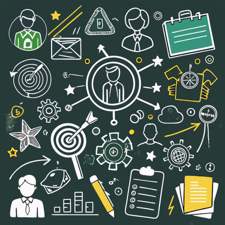 Chalkboard Doodles Illustrating Recruitment Concepts and Strategies