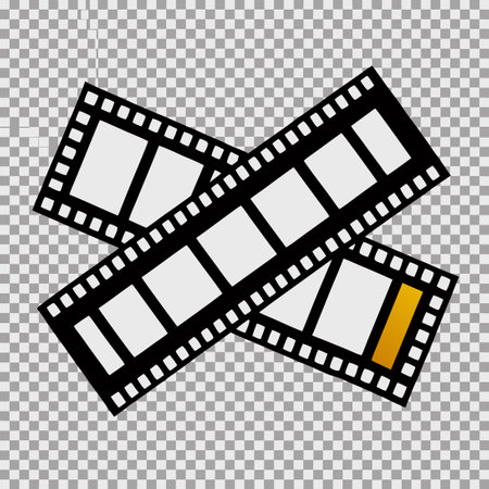 Blank Film Strip Set on Transparent Background with Stripesのイラスト素材