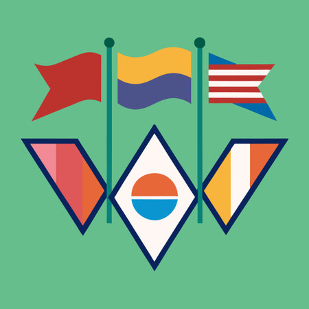 Comprehensive Collection of Silhouette Flag Icons for Digital Display and Design Projectsのイラスト素材