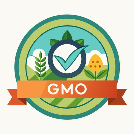 GMO-Free Product Label: Healthy and Non-Modified Choiceのイラスト素材
