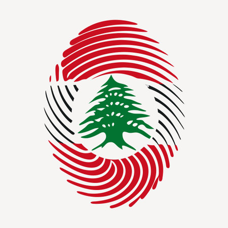 Colorful Fingerprint Vector Adorned with National Flagのイラスト素材