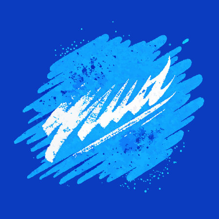 Grainy Blue Bold Brush Stroke with Spray Texture for Artistic Expressionのイラスト素材