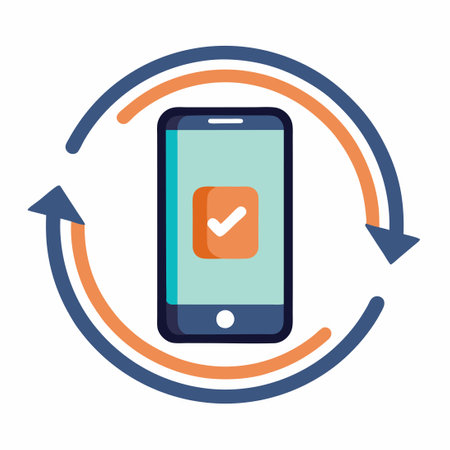 Rotating Smartphone Icons for Mobile Phone User Interfaceのイラスト素材