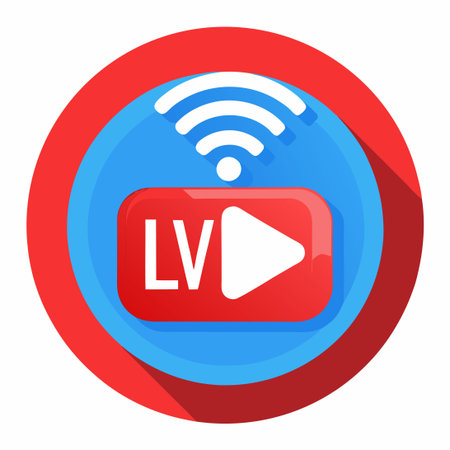 Live Streaming Button for Live Streaming and Broadcasting Activitiesのイラスト素材