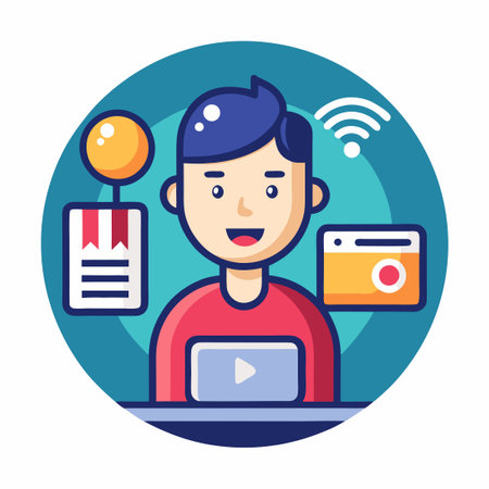 Live Streaming Green Button with Microphone Icon for Video Streaming and Broadcastingのイラスト素材