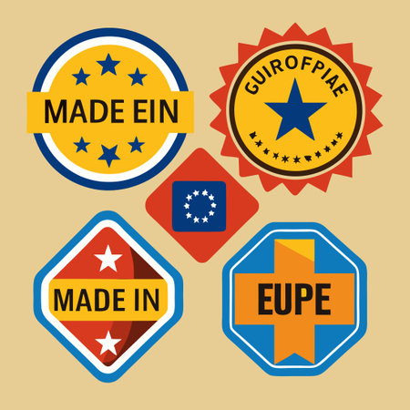 Comprehensive European Label Collection Featuring Label M - Set 1のイラスト素材