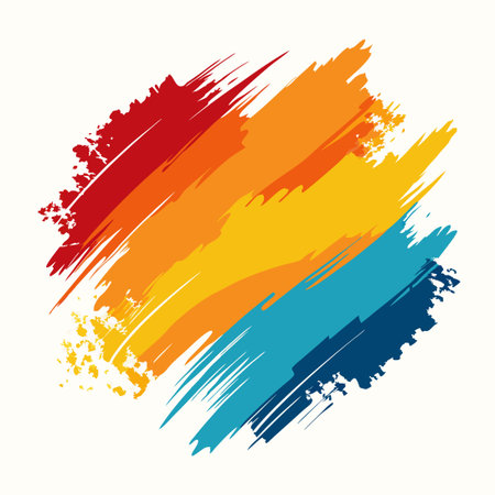 Abstract Watercolor Brush Stroke Grunge Illustration with Vibrant Huesのイラスト素材