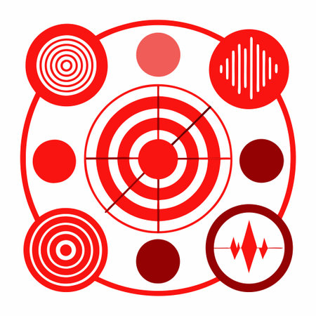 Painful Body Parts Highlighted with Red Circles for Medical Diagnosis and Treatmentのイラスト素材