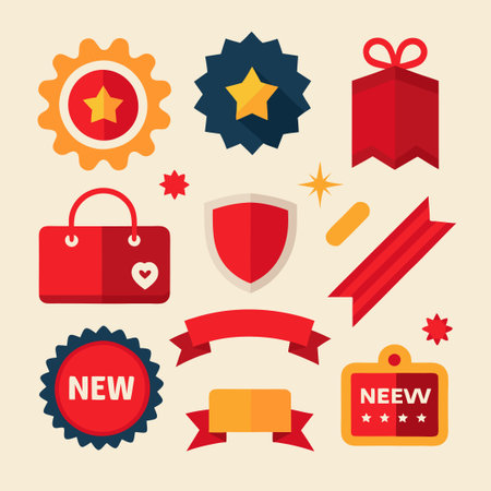 Freshly Arrived Label Stickers for Retail Productsのイラスト素材