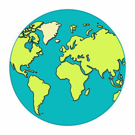 Isolated Physical World Map: A Blank Canvas for Educational Explorationsのイラスト素材