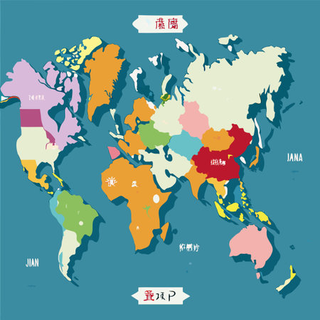 Comprehensive Vector Illustration of the Political World Mapのイラスト素材