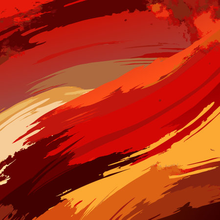 abstract red background with grunge brush strokes and paint splashesのイラスト素材