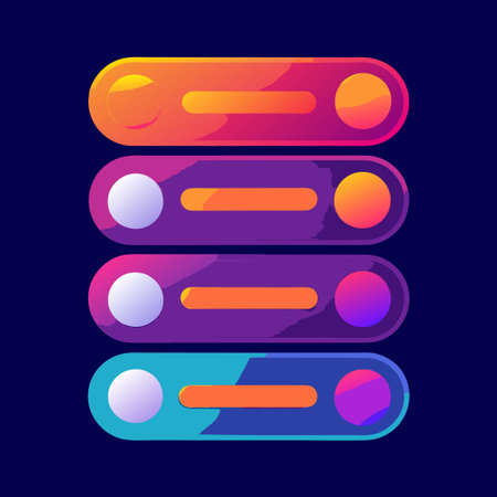 Modern Gradient Buttons in Cool Colors for Call to Action Elementsのイラスト素材