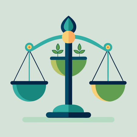 Libra Icon Set Depicting the Scales of Justice in Bowlsのイラスト素材