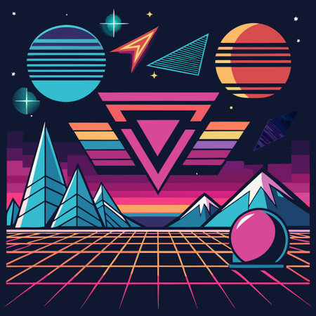 Immersive Retro Futuristic Design Templates for Captivating Visuals