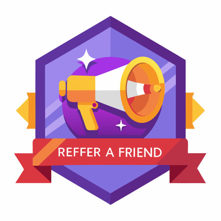 Creative Refer a Friend Banner Badge for Referral Programsのイラスト素材