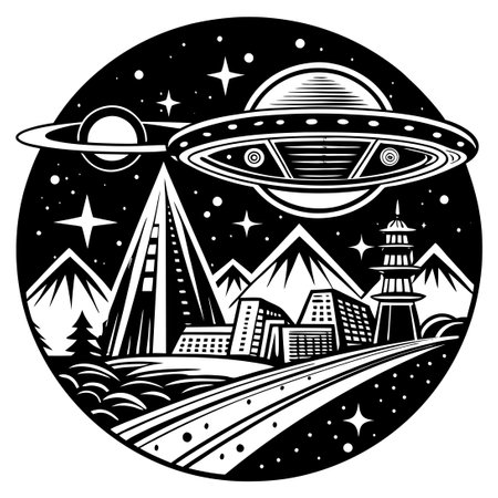 Nostalgic Fusion: Retro Futuristic Elements in Modern Designのイラスト素材