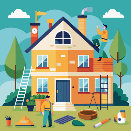 Comprehensive Home Renovation Guide For A Modern Aestheticのイラスト素材