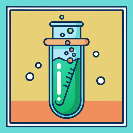 Science Formula Doodle Flowing Into Test Tube with Three Equationsのイラスト素材
