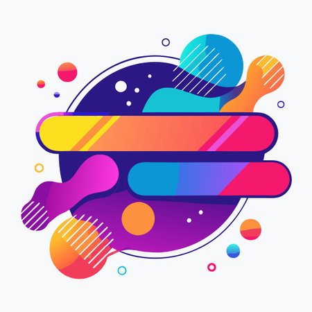 Modern Abstract Liquid Banners with Geometric Shapes in Vibrant Colorsのイラスト素材