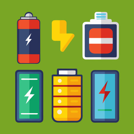 Comprehensive Battery Charge Level Indicator Icons for Visual Displayのイラスト素材