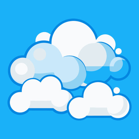Delightful Collection of Cartoon Cloud Icons in Pristine White