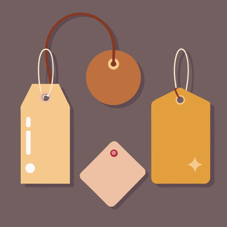 Essential Set of Blank Price Tags for Labeling and Displayのイラスト素材
