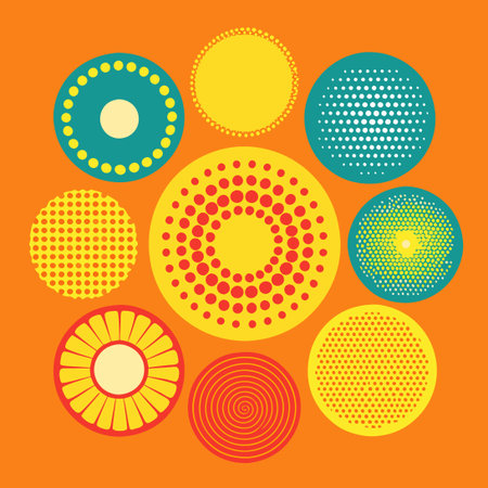 Comprehensive Collection of Circular and Vertical Halftone Elementsのイラスト素材