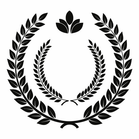 Elegant Black Laurel Wreaths and Branches Frame Collectionのイラスト素材