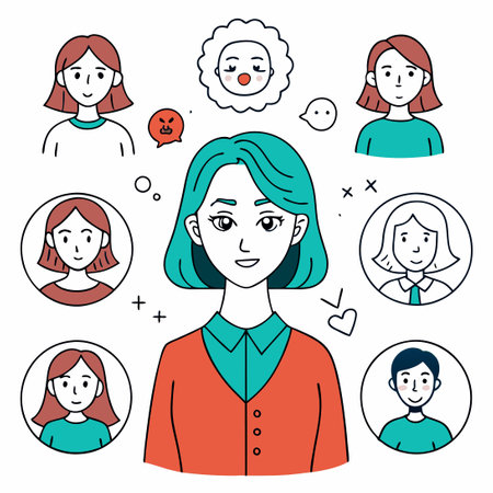 Diverse Set of Line Drawings Depicting Graceful Female Characters in Various Posesのイラスト素材