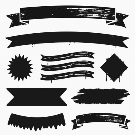 Hand Drawn Grunge Brush Stroke Banners: A Creative Collection of Grunge-Inspired Designsのイラスト素材