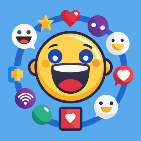Expressive Collection of Emoticons, Emoji, Icons, and Stickers for Emotional Communicationのイラスト素材