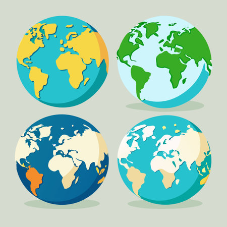 Globe Collection Showcase: Variations of Earth in Detailed Artworkのイラスト素材