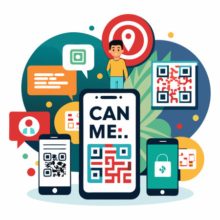 Scannable QR Codes with Scan Me Inscription for Smartphones