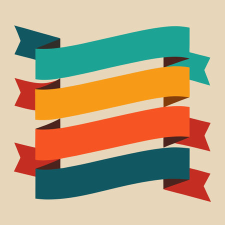 Vibrant Assortment of Modern Ribbons and Banners for Adornment and Decorationのイラスト素材