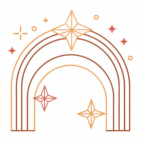 Set of Four Sleek and Modern Frames with Delicate Star Accentsのイラスト素材
