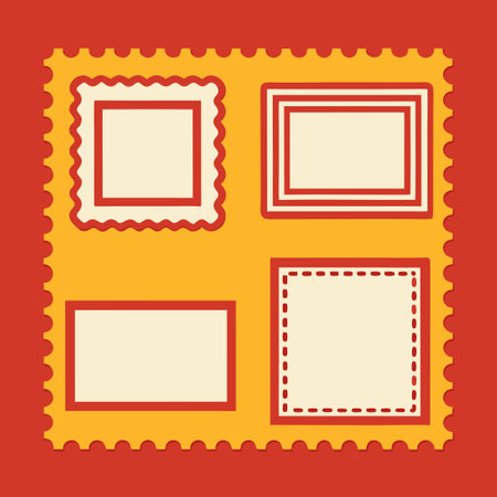Printable Postage Stamp Frames for Designing Unique Mailingsのイラスト素材