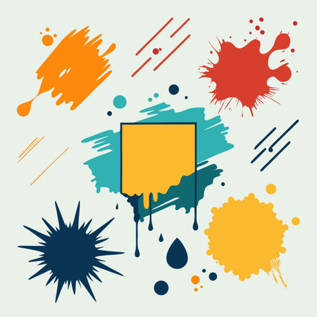 Dynamic Set of Vector Paint Brushes, Ink Splatter, and Artistic Strokesのイラスト素材