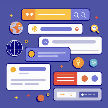 Modern and Customizable Search Bar Templates for User Interfaces and Websitesのイラスト素材