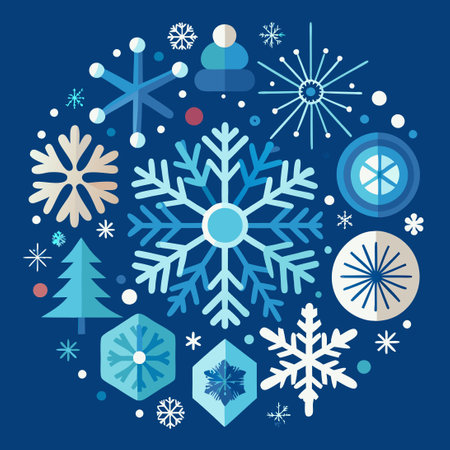 Collection of Intricate Snowflake Icons in a Windows-Compatible Formatのイラスト素材