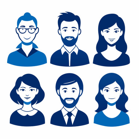 Diverse Silhouette Avatars Depicting Male and Female Faces